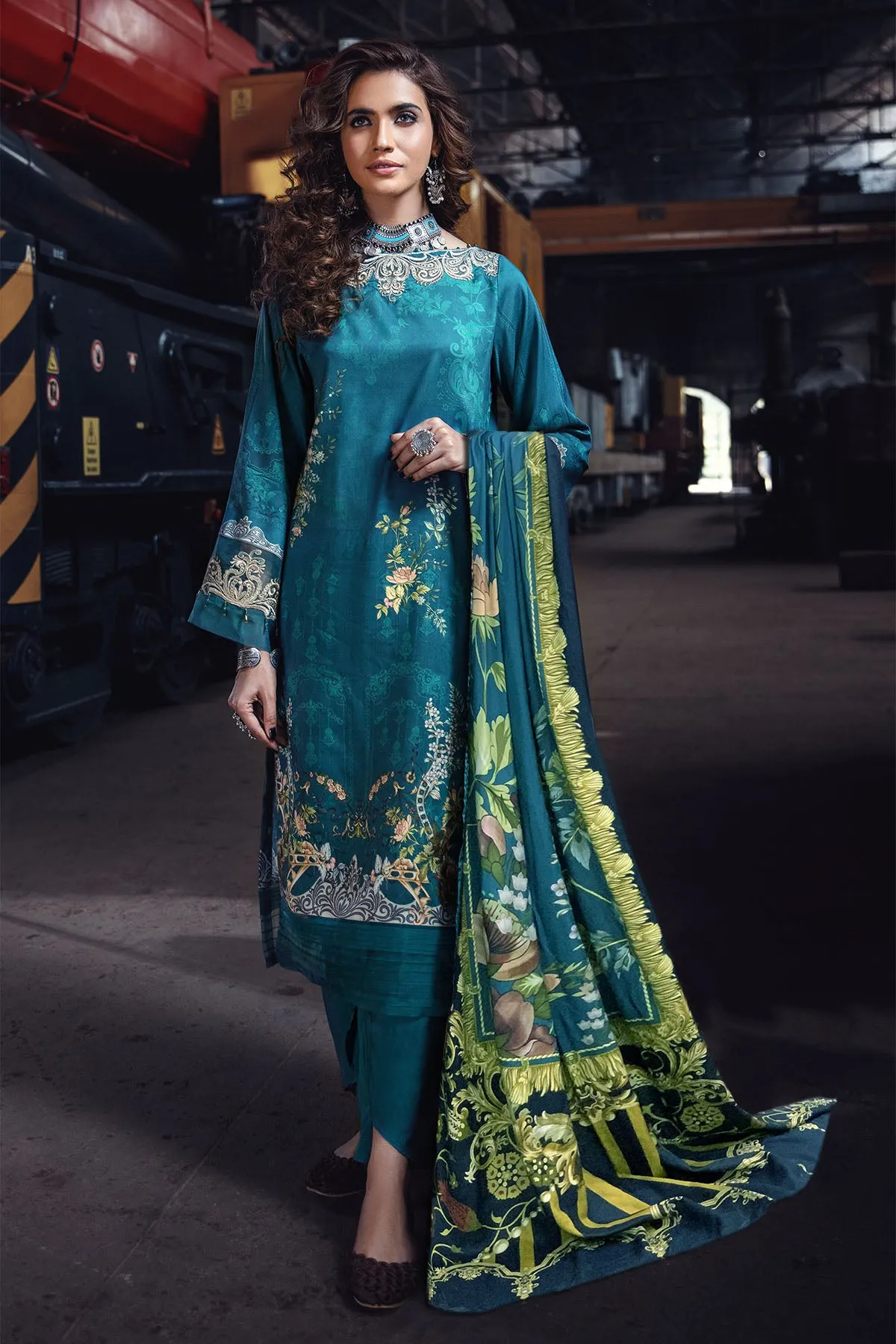 2565-PEACOCK DIGITAL PRINTED LINEN UNSTITCHED