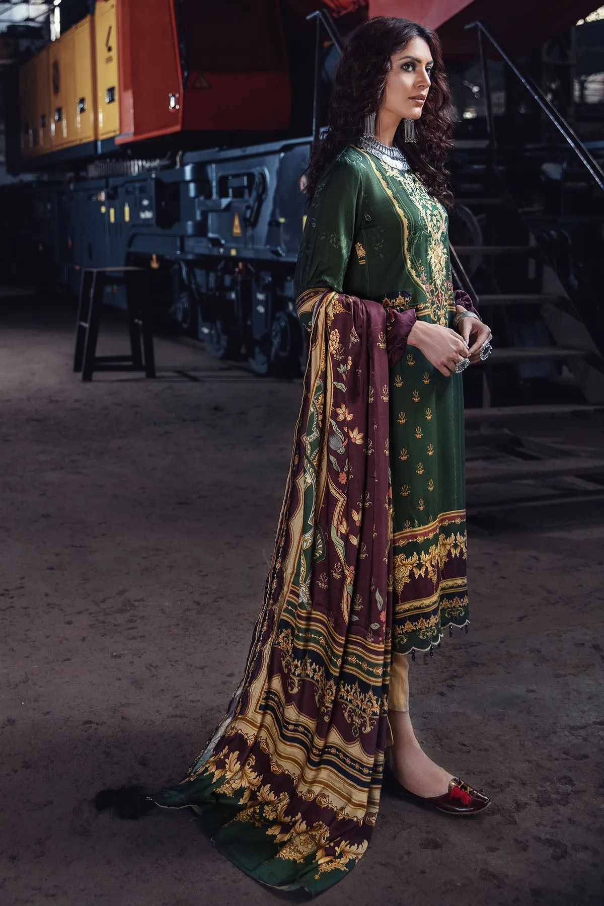 2571-SEAWEED DIGITAL PRINTED LINEN UNSTITCHED