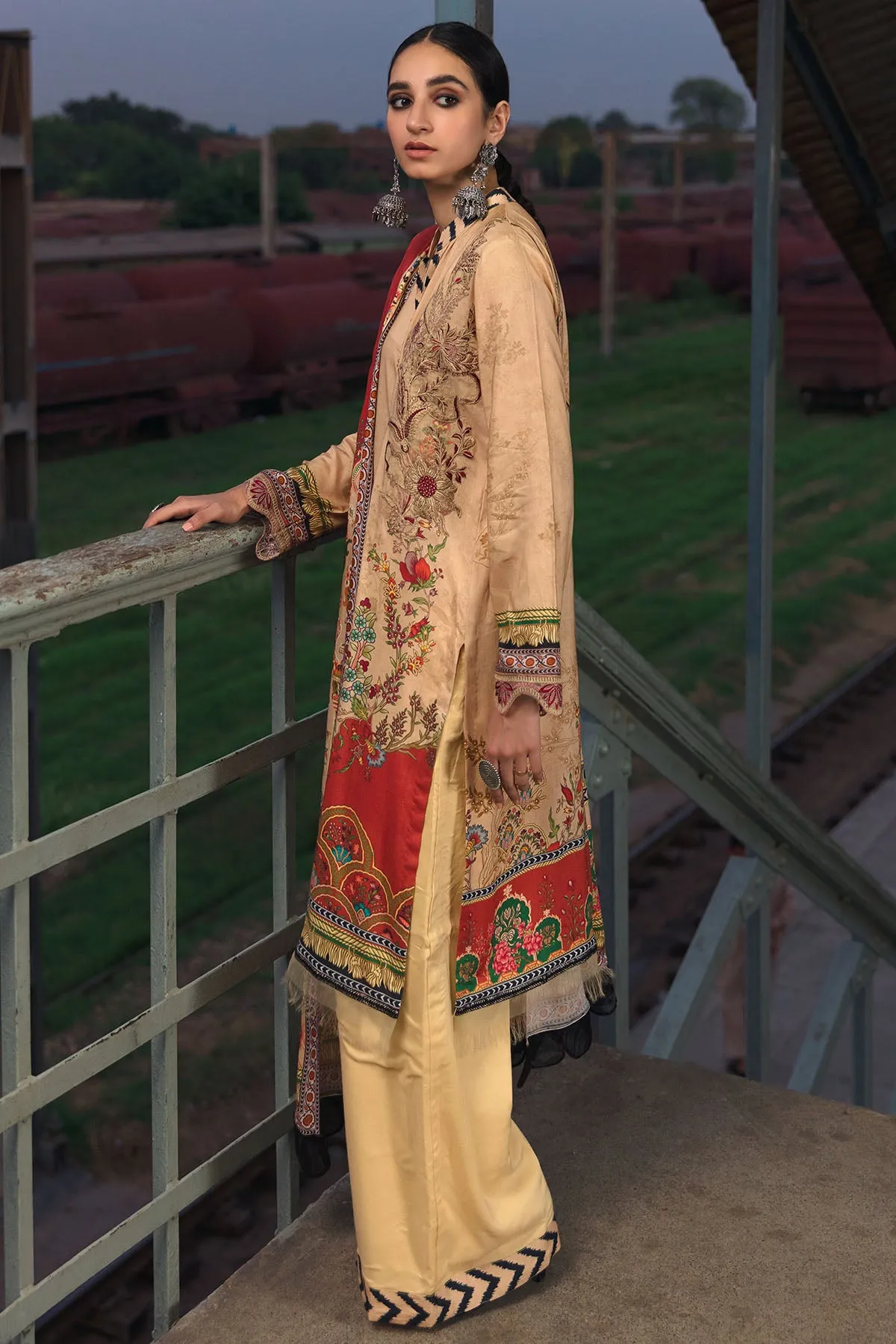 3075-CEDAR DIGITAL PRINTED LINEN UNSTITCHED