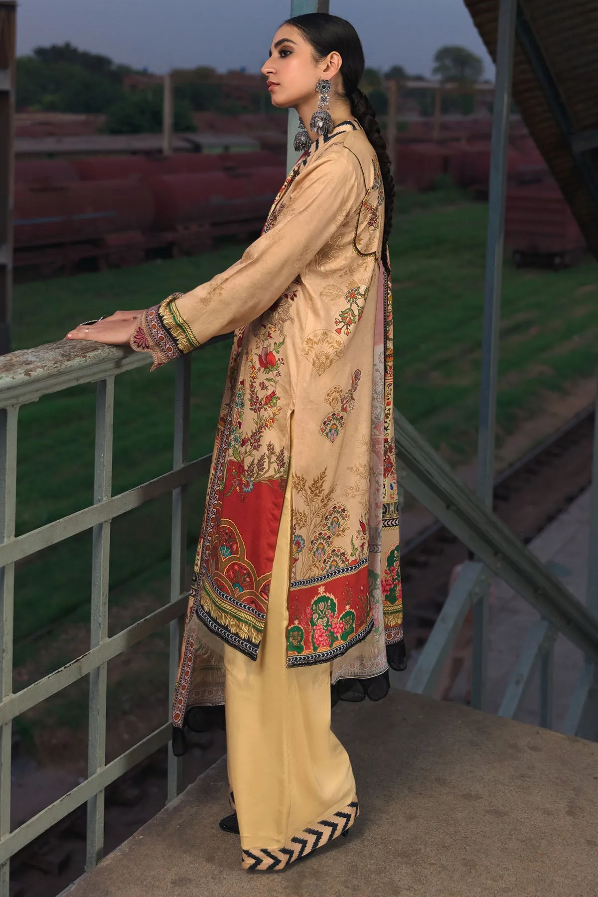 3075-CEDAR DIGITAL PRINTED LINEN UNSTITCHED