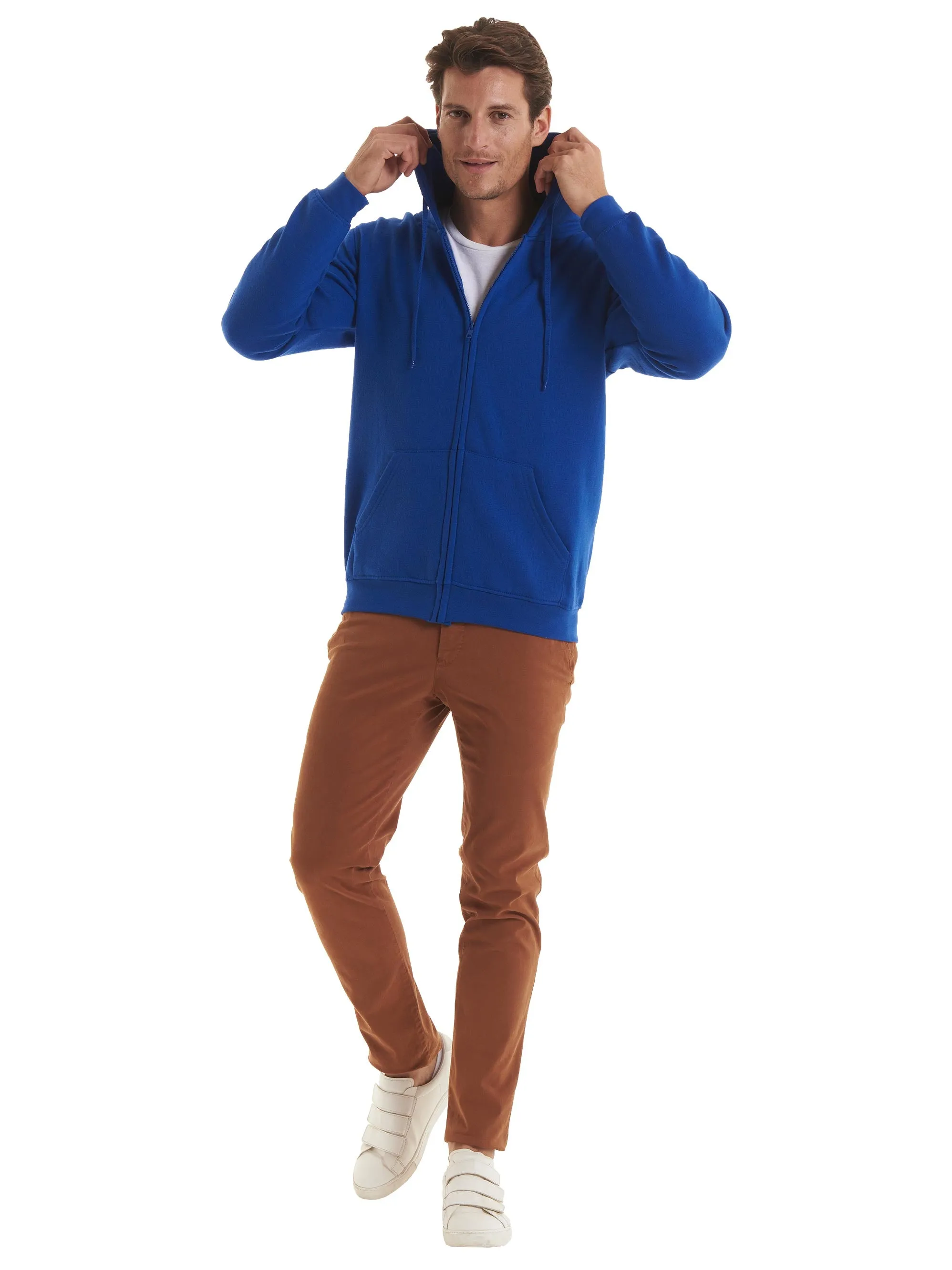 Adults Classic Full Zip Hooded Sweatshirt | Heather Grey