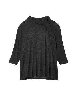 Alexia Cowl Neck Tie Top | Charcoal Grey