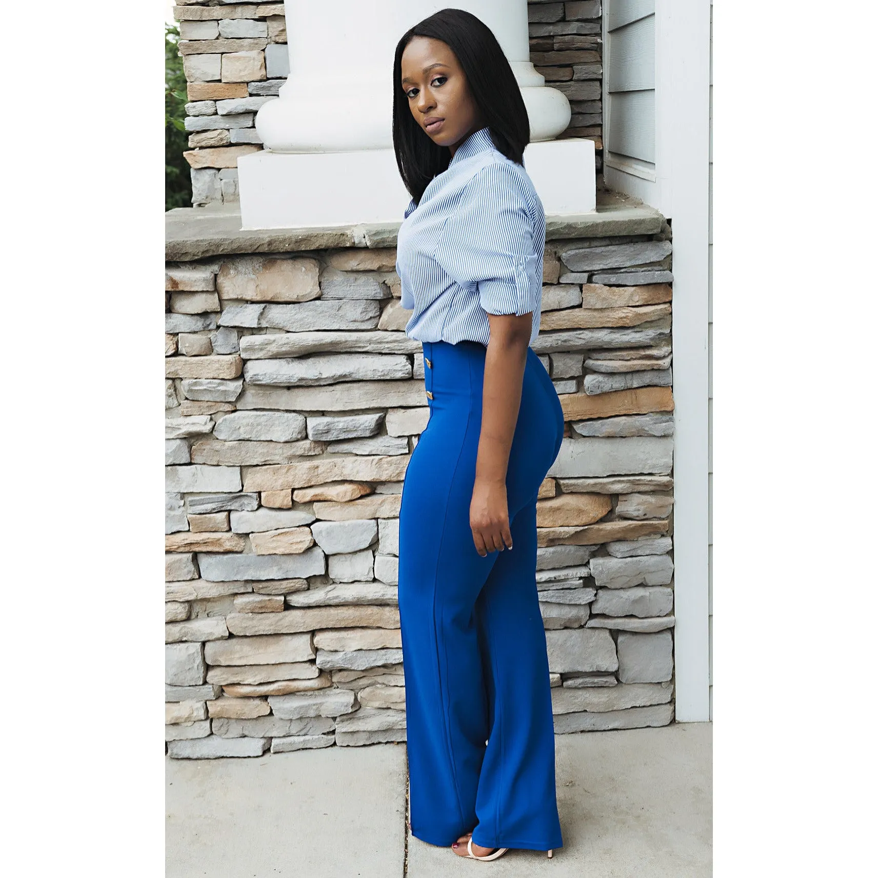 AVENTURA HIGH WAIST PANTS-BLUE