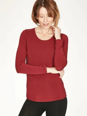 Bamboo Base Layer Top Ruby Red