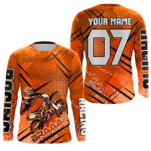 Braaap Dirt Bike Racing Jersey Custom Orange Motocross Youth Men Women Upf30  Off-Road Extreme Mx Shirt