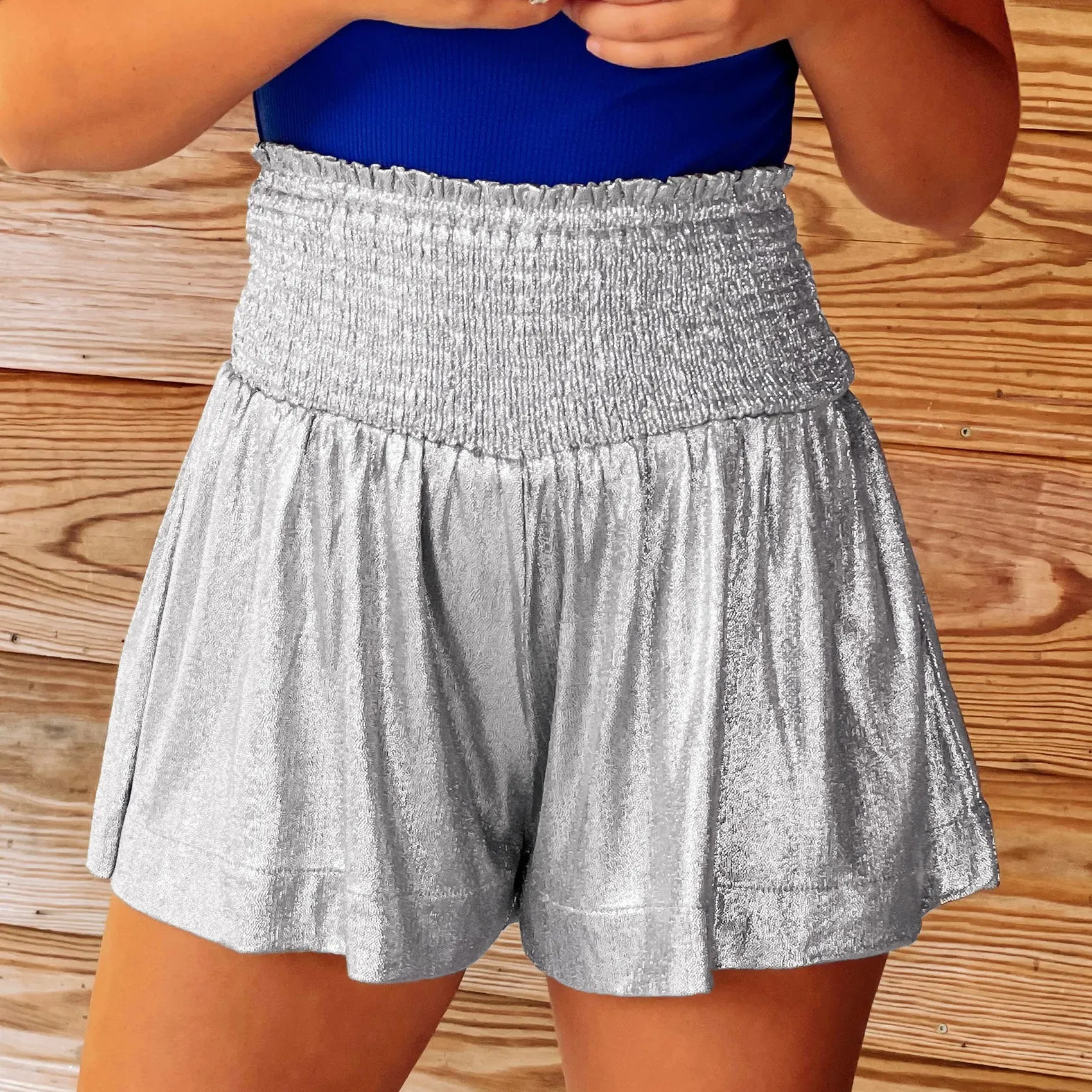 Bring The Drama Sparkly High-Waist Shorts