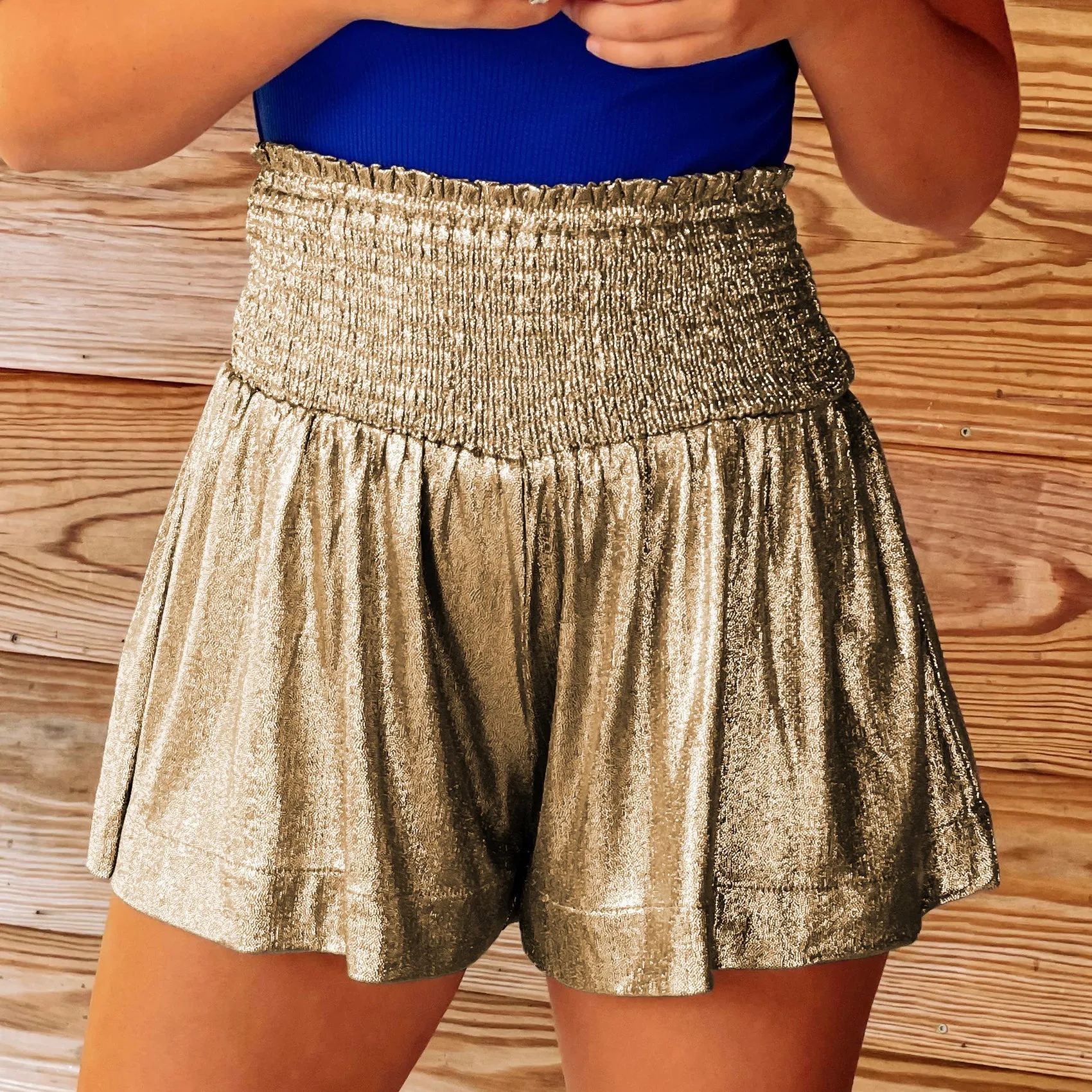 Bring The Drama Sparkly High-Waist Shorts