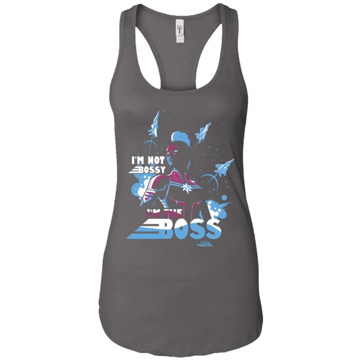 Captain Marvel I'm The Boss Space Blue Red Women Tank Top