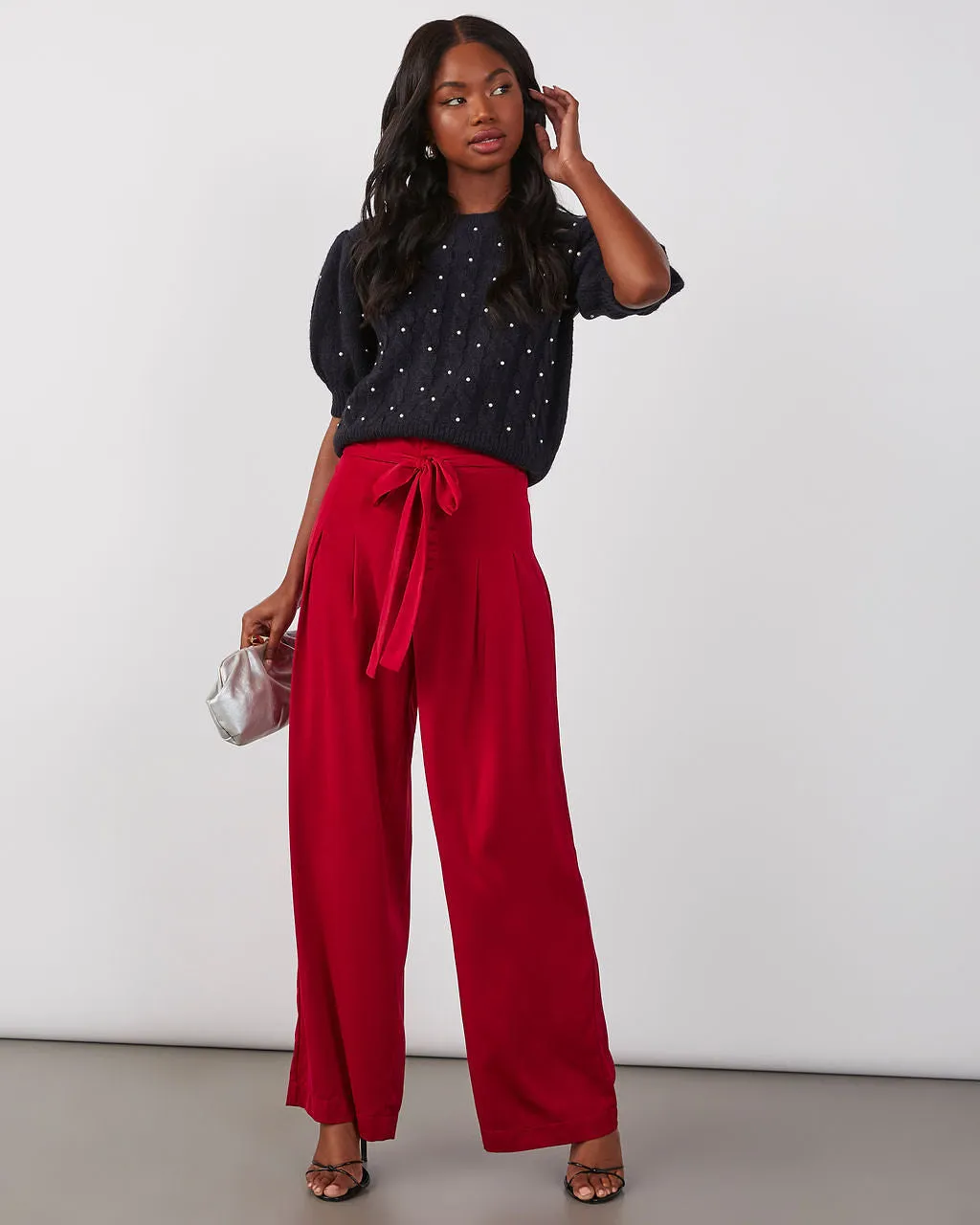 Cassandra High Waisted Front Tie Pants