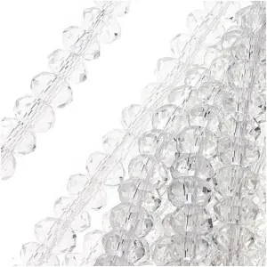 Crystal Clear Glass Faceted Rondelle Beads 3x4mm (1 Strand)