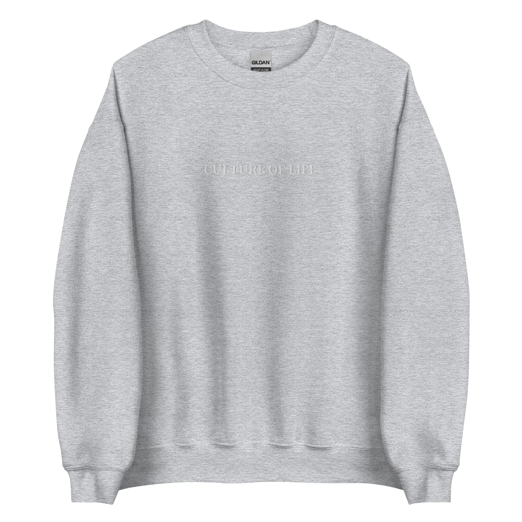 Culture of Life Classic Embroidered Crewneck - White Font