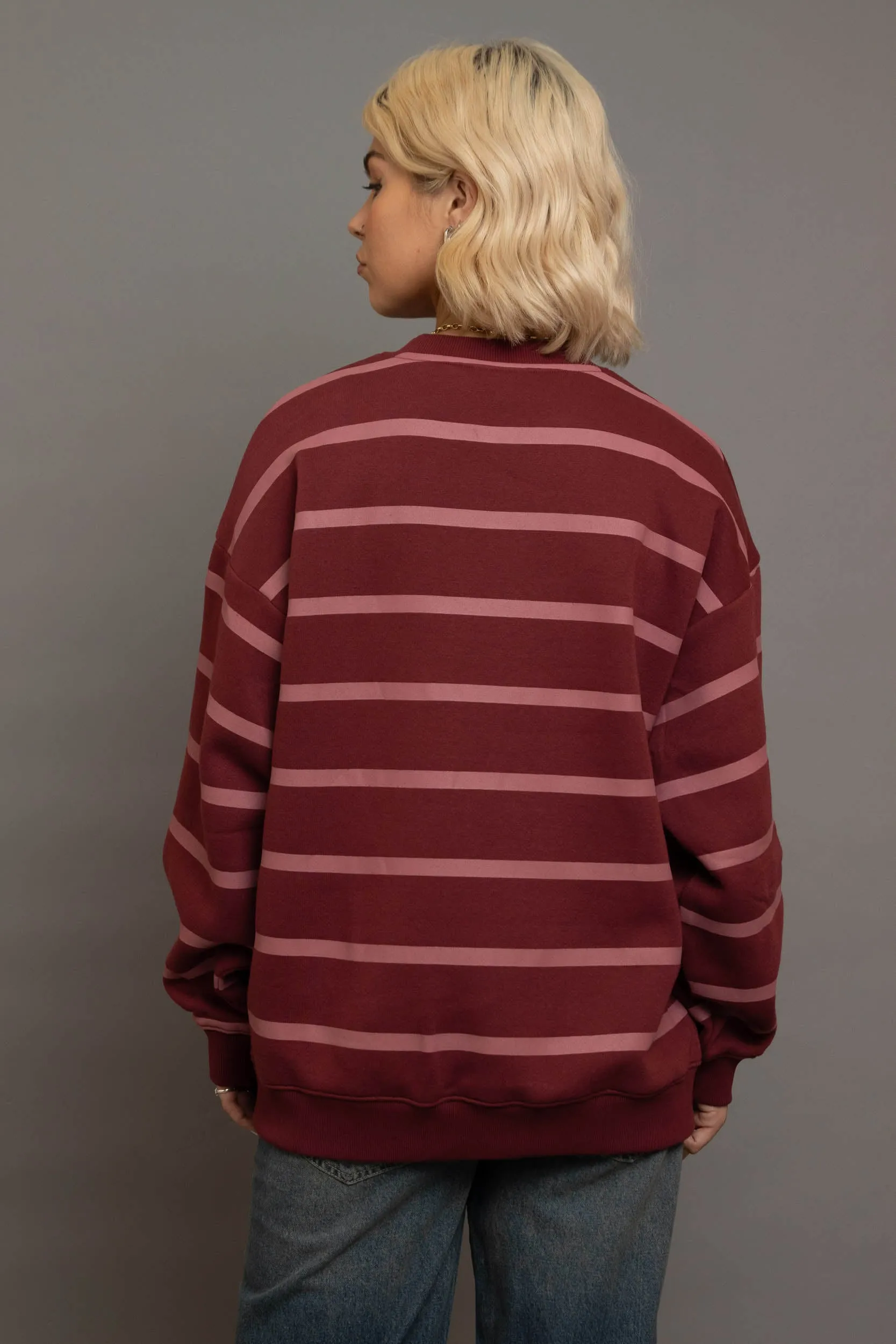 Daisy Street - Burgundy Stripe LA Sweater