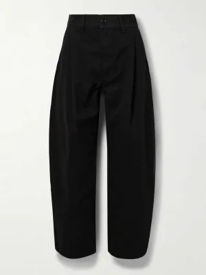 Danika cotton-twill barrel-leg pants