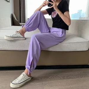 Drape Jogger Pants Women Ice Silk Chiffon Lantern Summer Thin Anti Mosquito Adults High Waist Loose Wide Leg Pants
