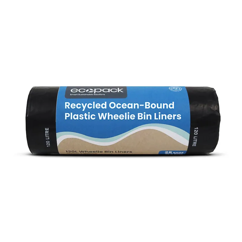 Ecopack 120L XL Recycled Plastic Wheelie Bin Liners (1 Roll/25 Bags)