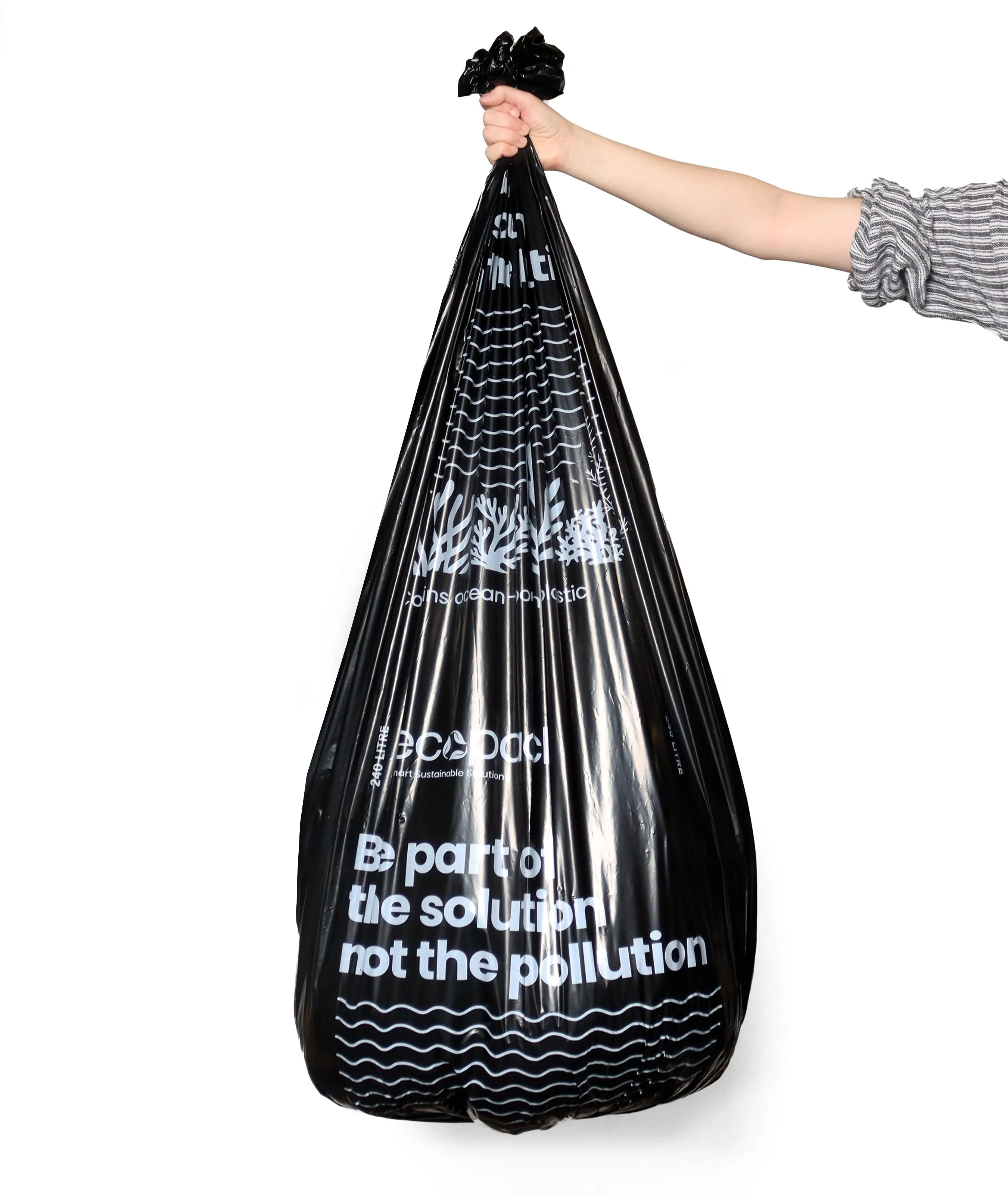 Ecopack 240L XXL Recycled Plastic Wheelie Bin Liners (1 Pack/25 Bags)