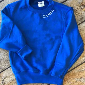 Embroidered Collar Youth Crewneck Sweatshirt