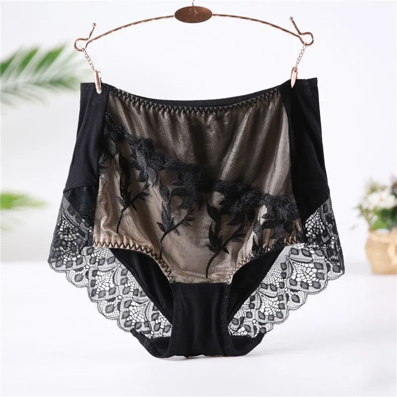 Embroidered modal high waist panties