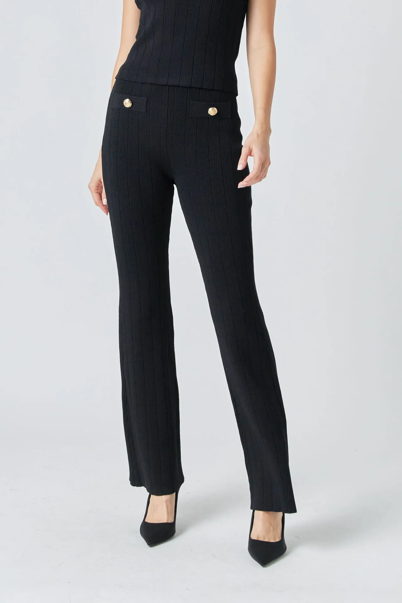 Endless Rose - Shank Button Knit Pants