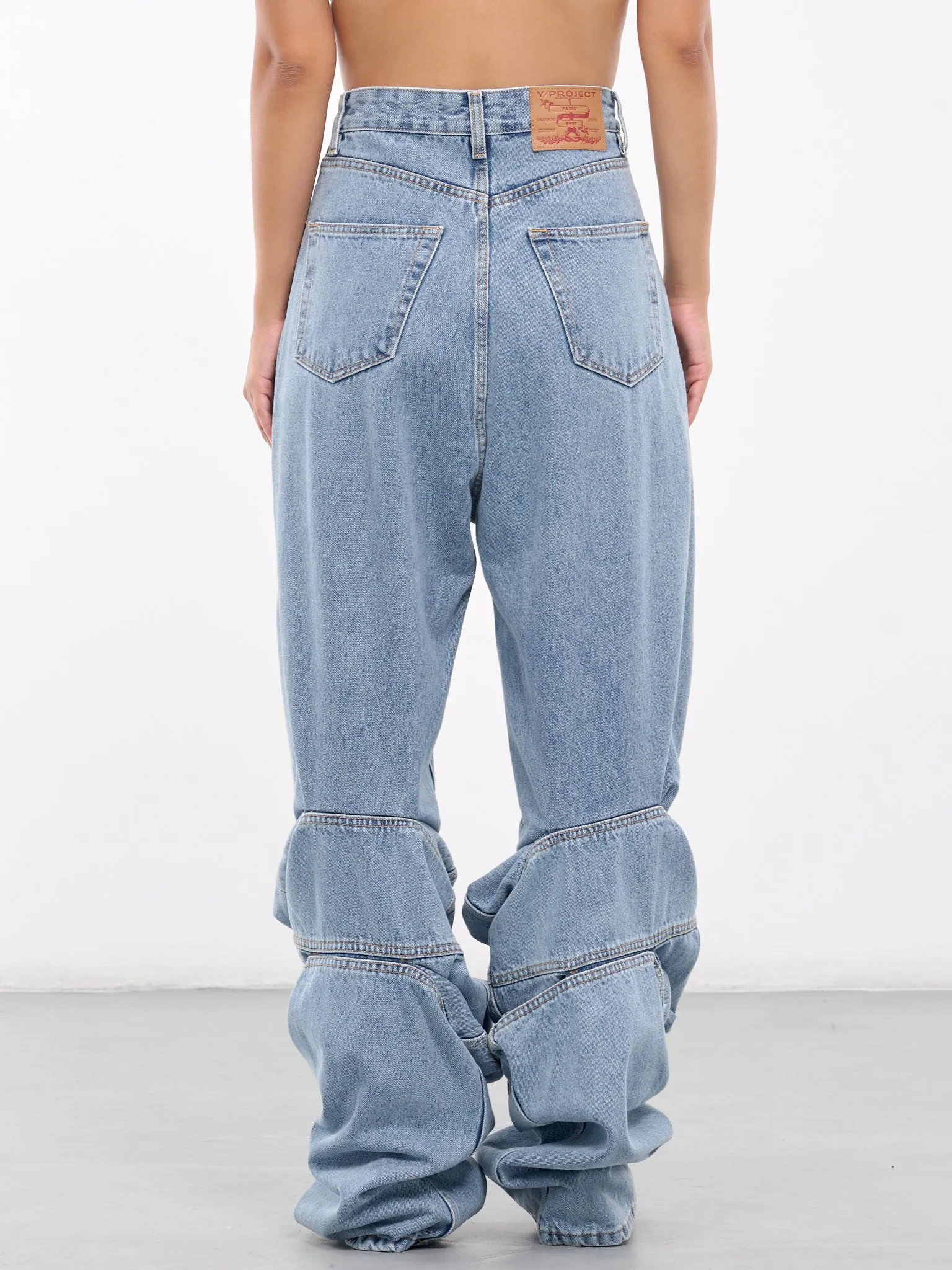 Evergreen Draped Cuff Jeans (207PA014-D22-EVERGREEN-ICE-BLU)