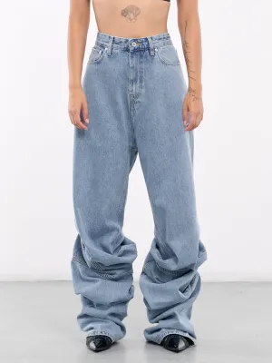 Evergreen Draped Cuff Jeans (207PA014-D22-EVERGREEN-ICE-BLU)