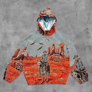 Far From Heaven Print Long Sleeve Tapestry Hoodies