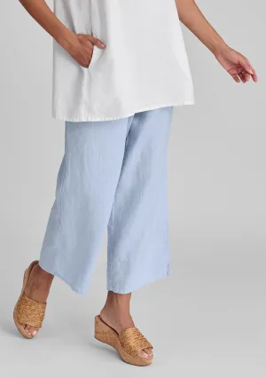 Floods - Linen Pants With Elastic Waist