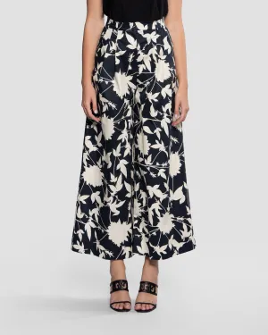 Floral Print Wide-Leg Pants