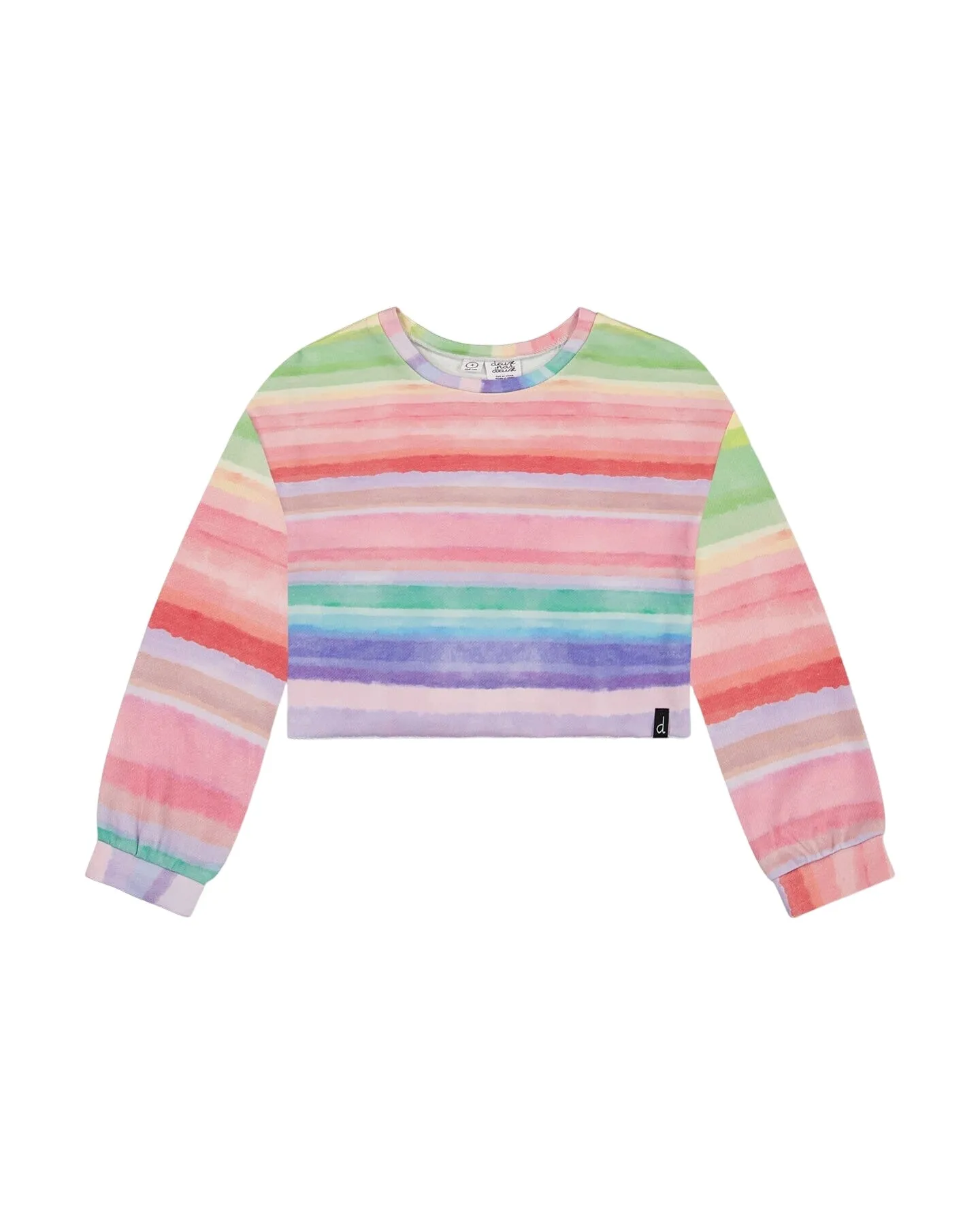 French Terry Sweatshirt Rainbow Stripe
