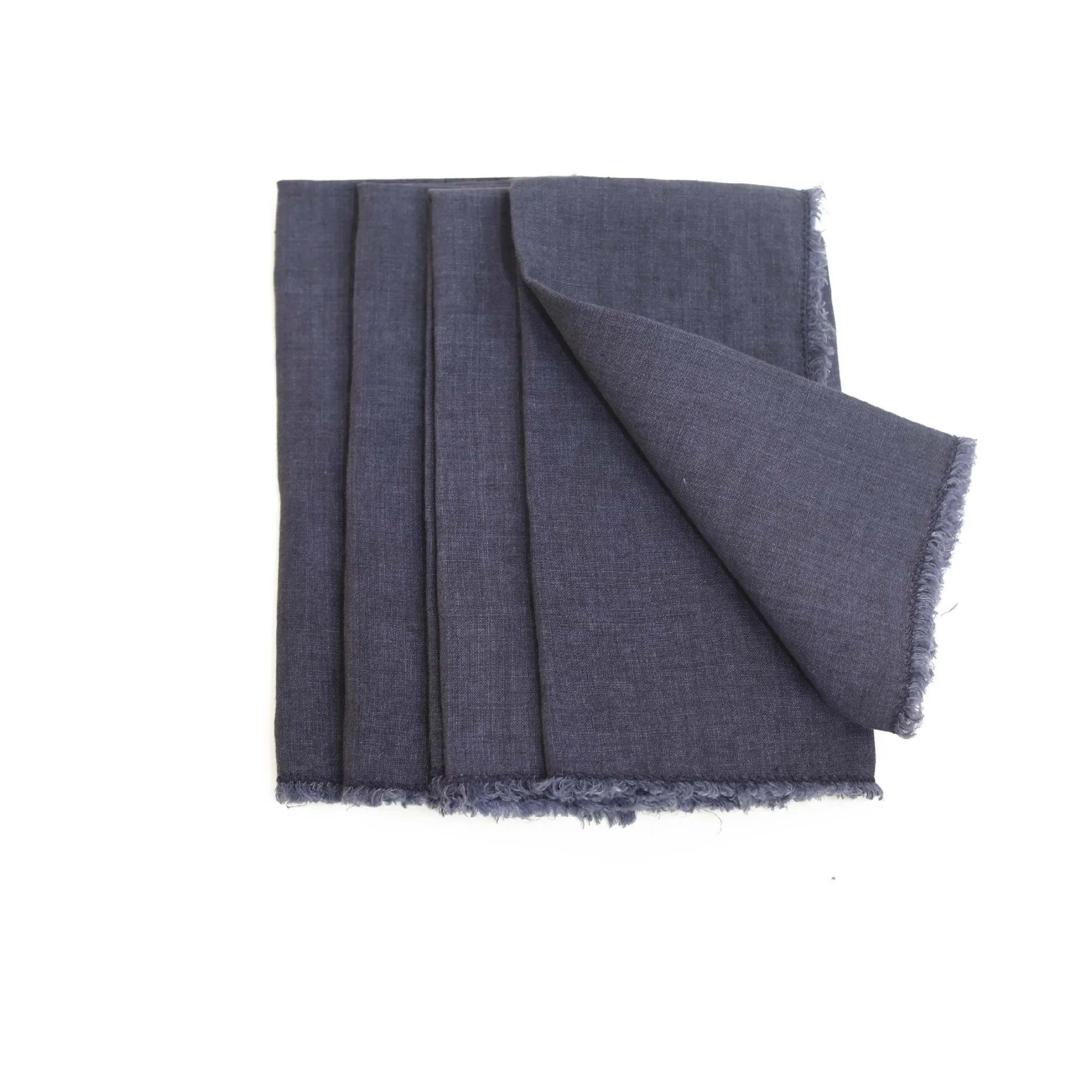 Fringed Linen Napkins Set