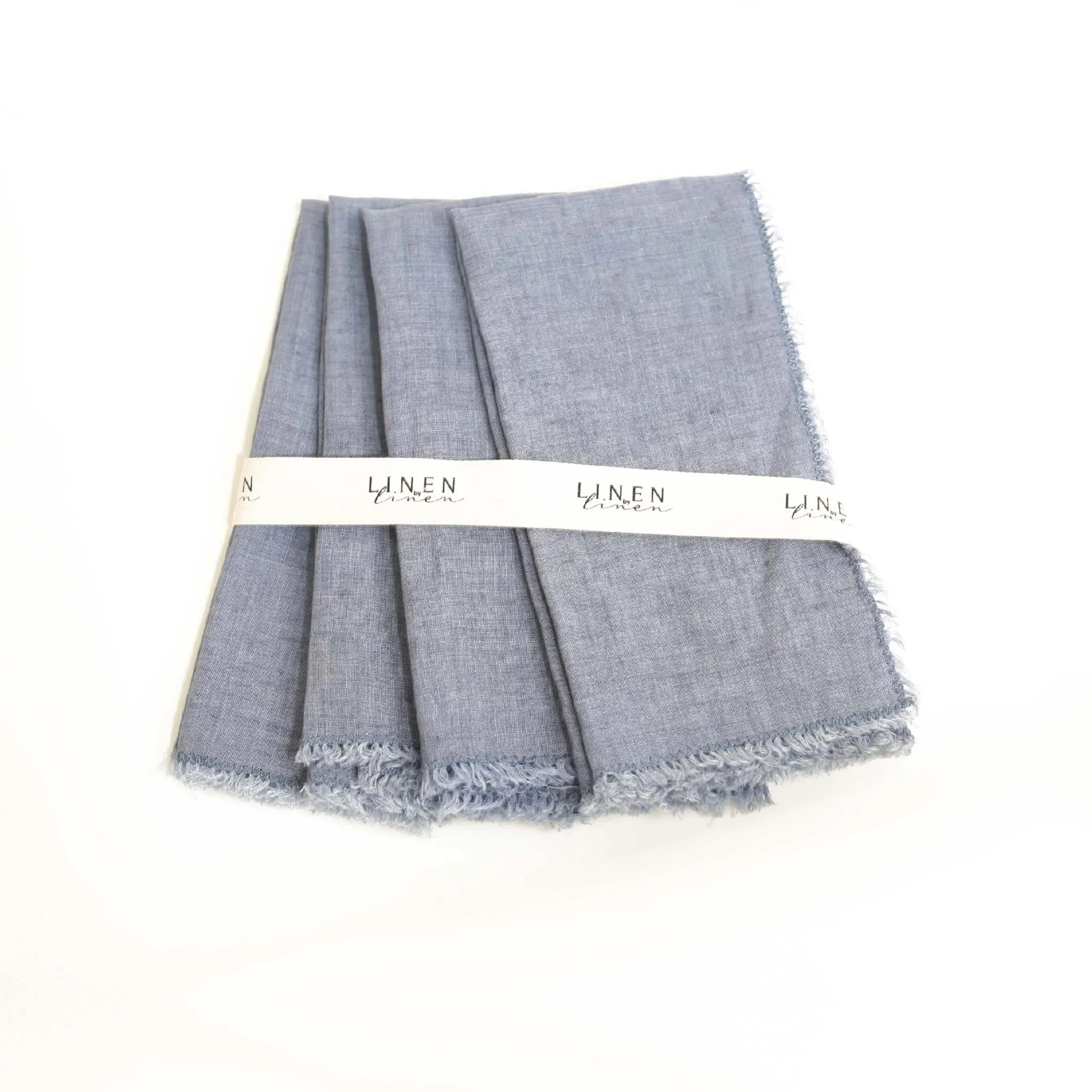 Fringed Linen Napkins Set