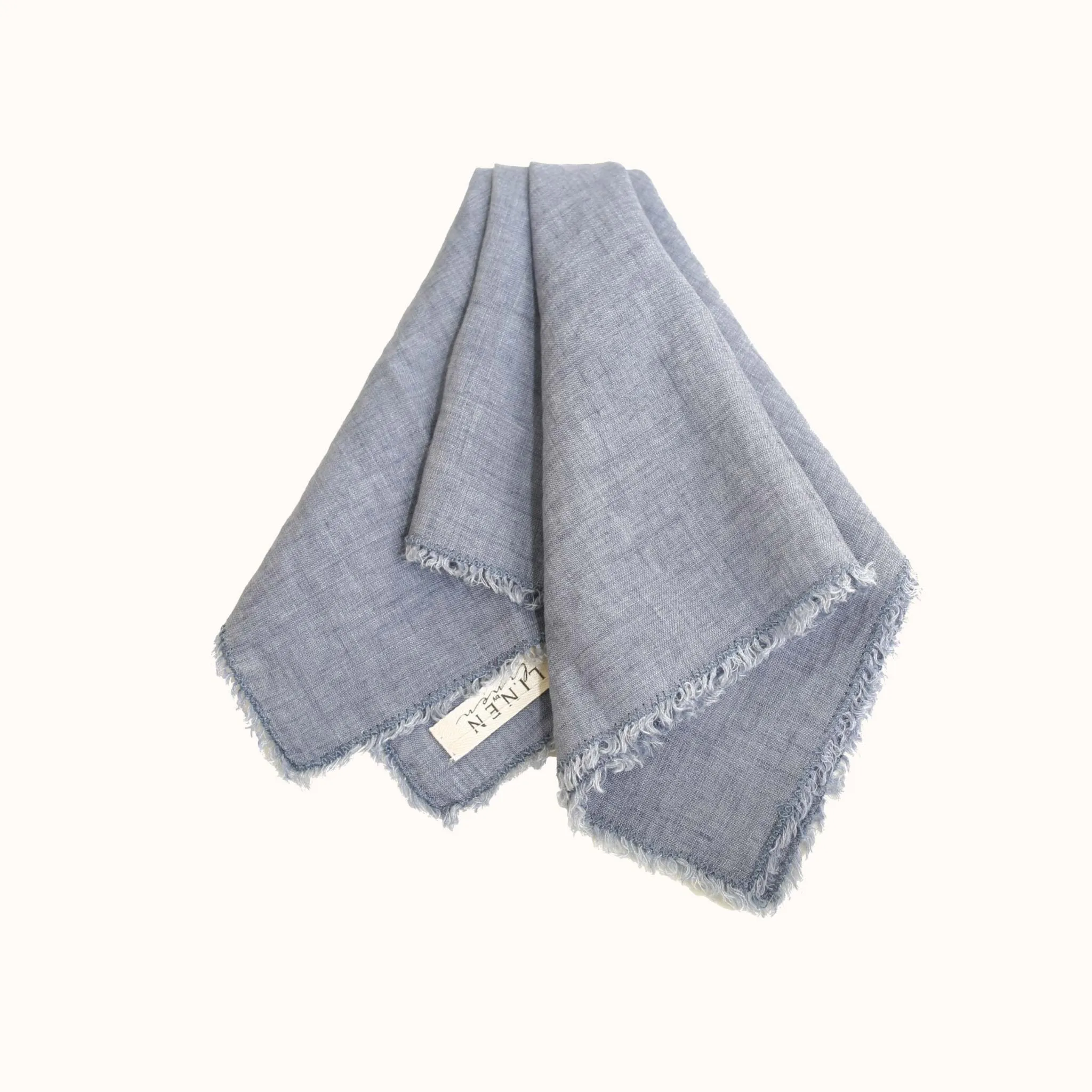 Fringed Linen Napkins Set