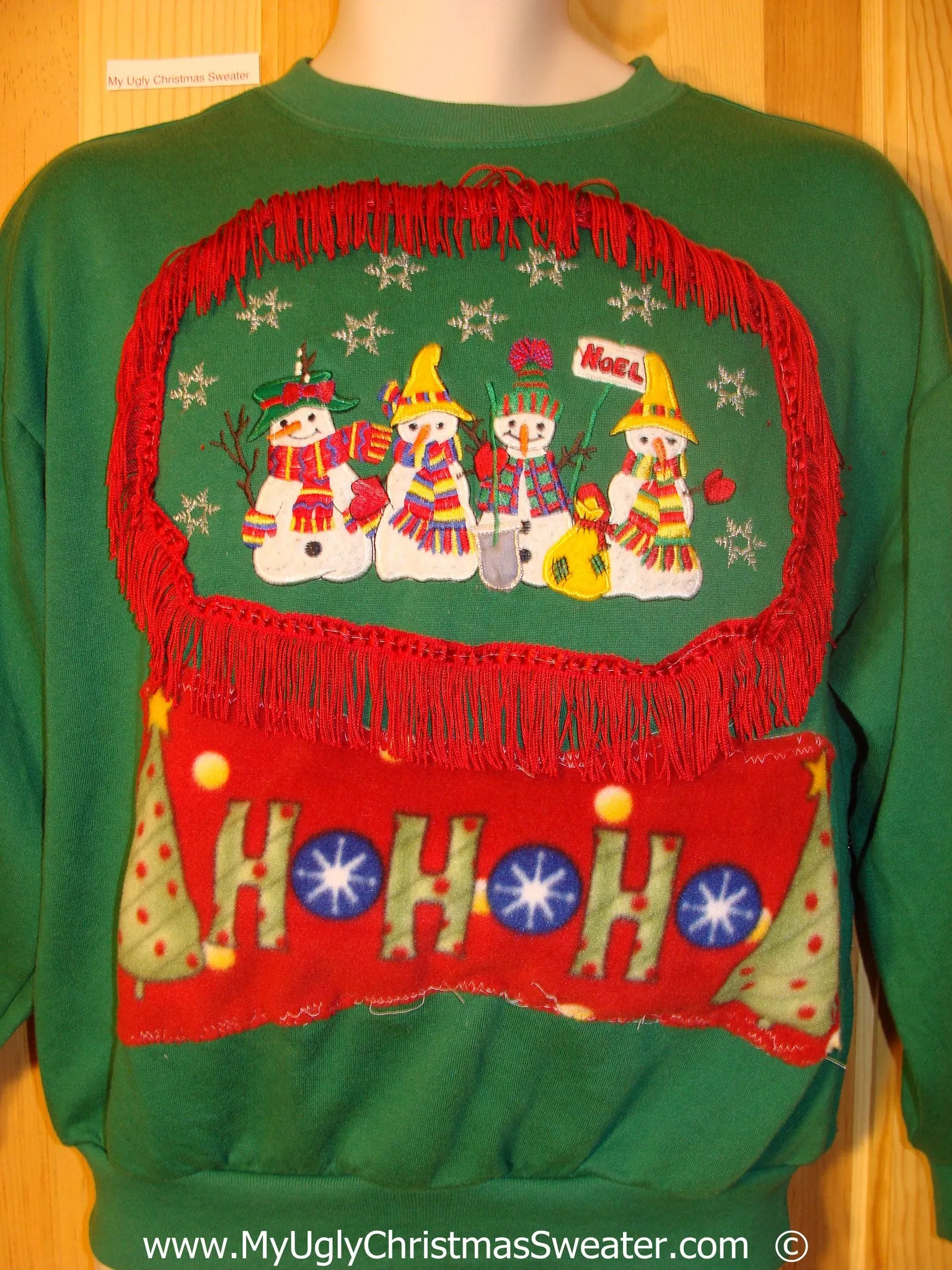 Funny Ugly Christmas Sweatshirt 3D Fringe Puffy HoHoHo