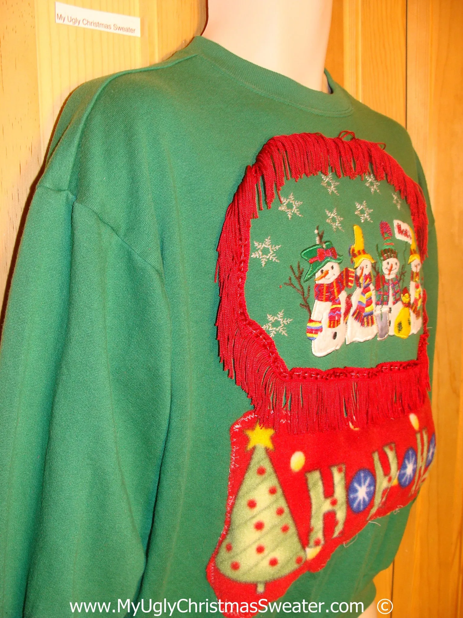 Funny Ugly Christmas Sweatshirt 3D Fringe Puffy HoHoHo