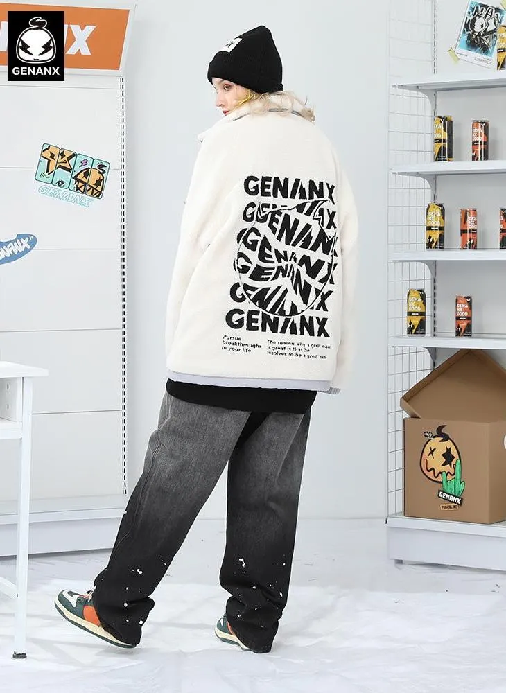 Gradient Graffiti Loose Straight Jeans