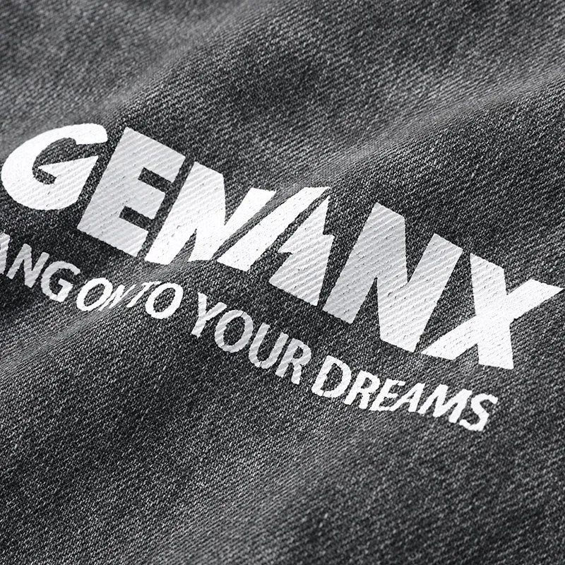 Gradient Graffiti Loose Straight Jeans