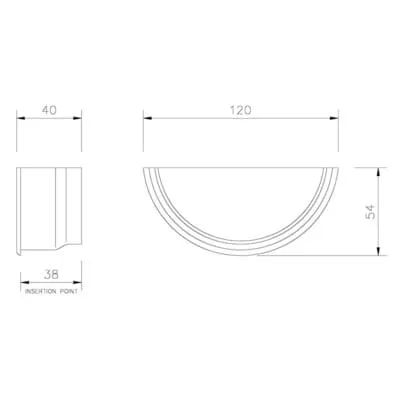 Half Round Gutter Internal Stop End 112mm - All Colours
