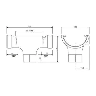 Half Round Gutter Running Outlet 112mm - All Colours