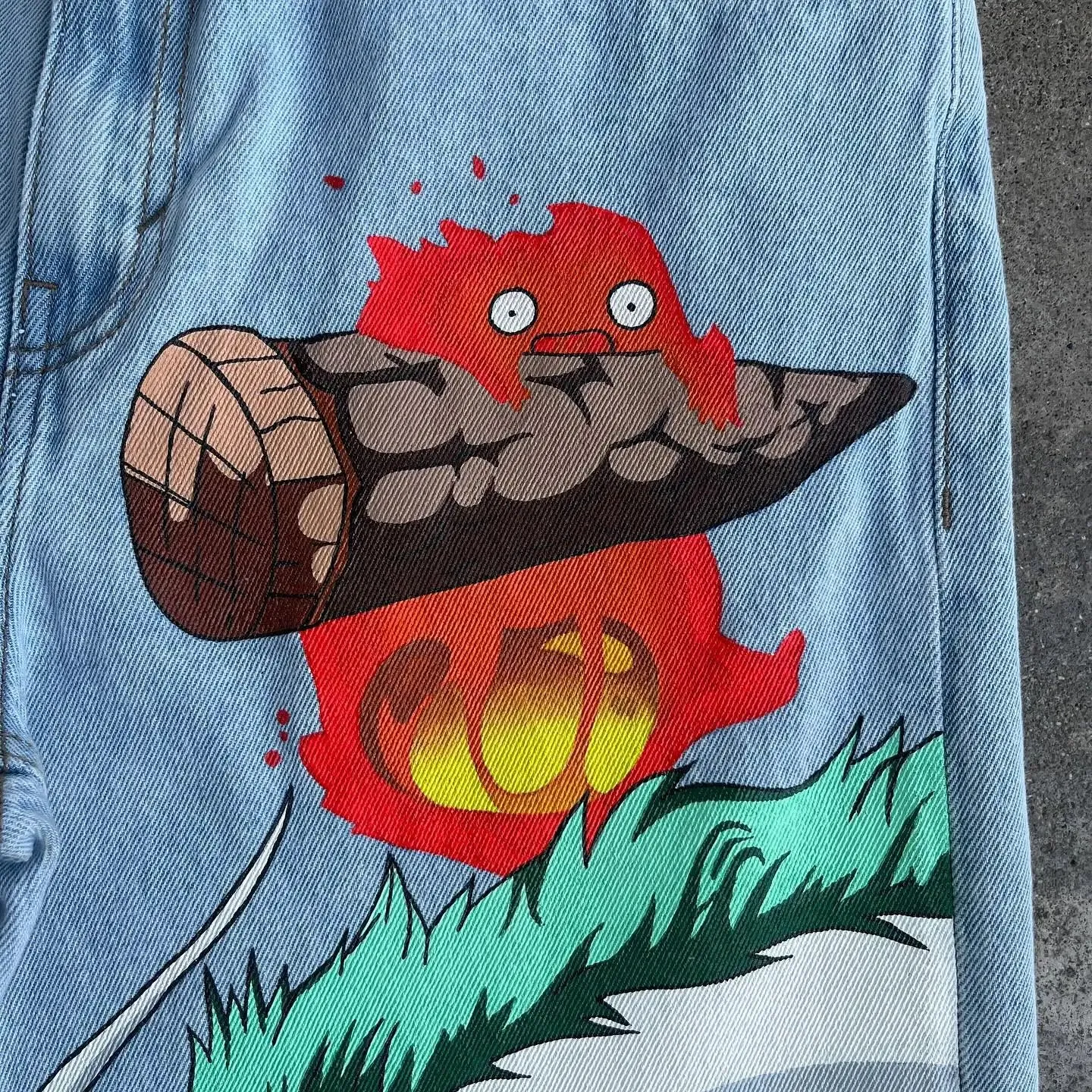 Harajuku Anime Graphic Printed Jeans