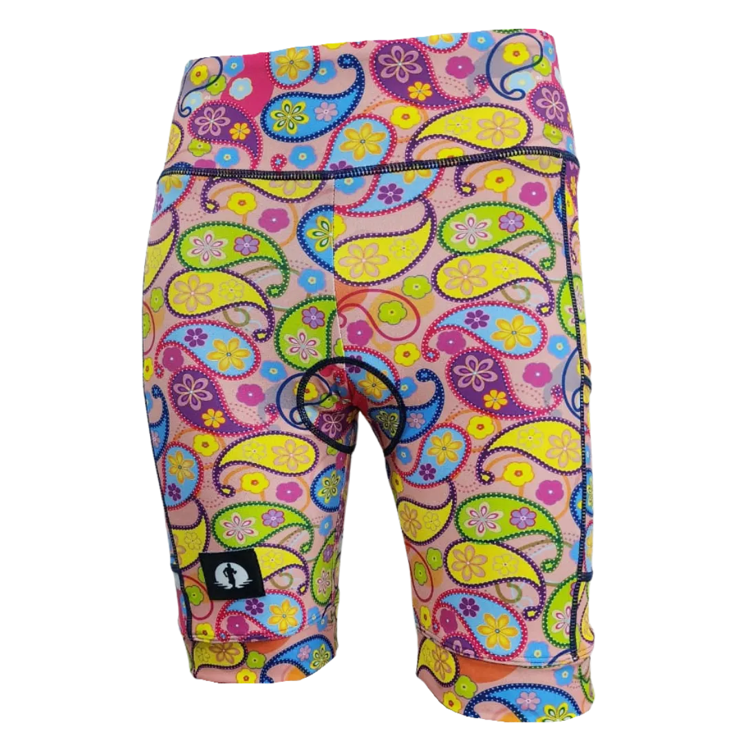 High Waist LADIES Cycling Shorts - Paisley