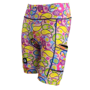 High Waist LADIES Cycling Shorts - Paisley