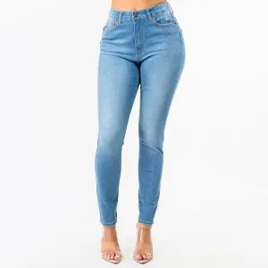 High Waist Light Blue Skinny Jeans