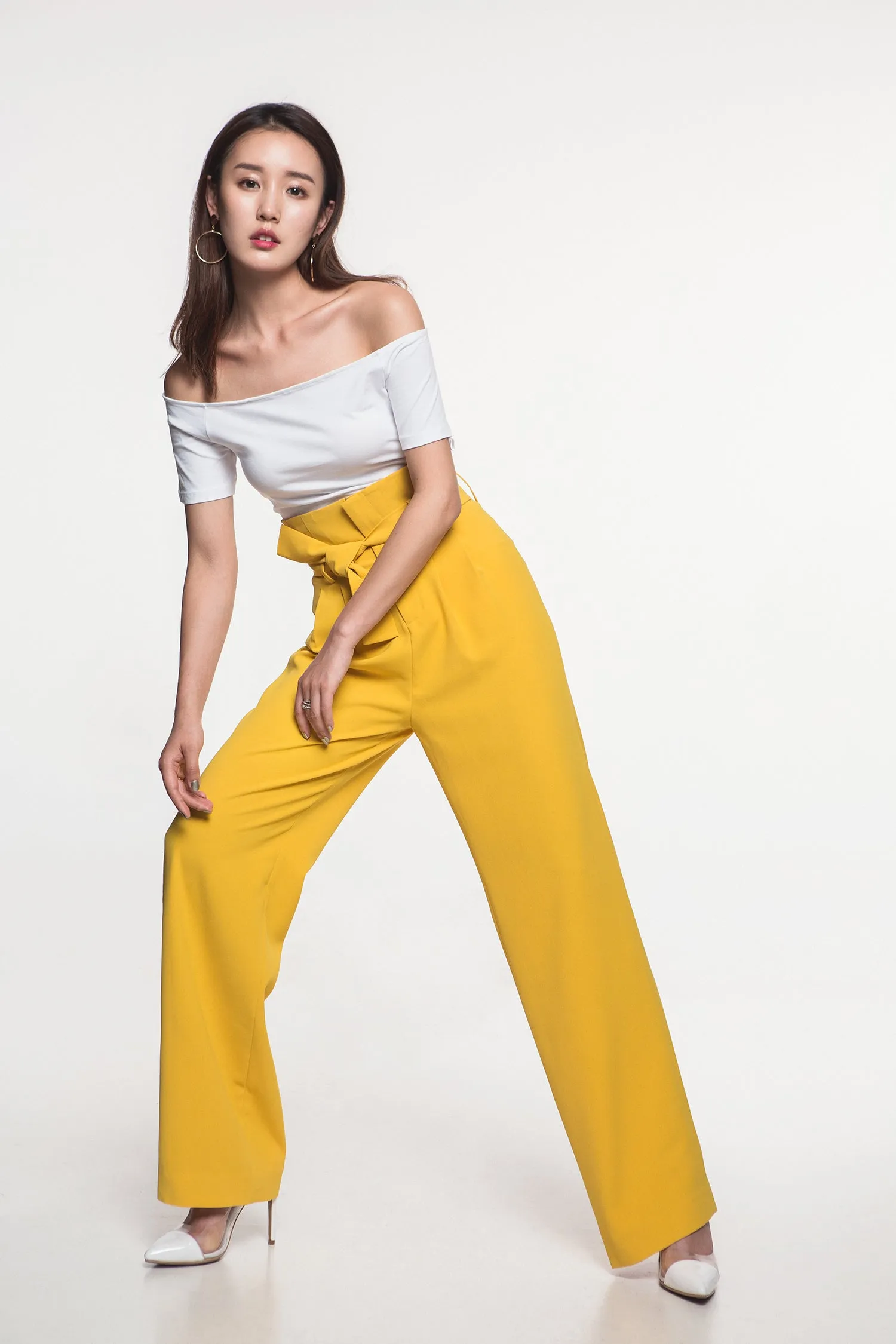 High Waist Yellow Pants