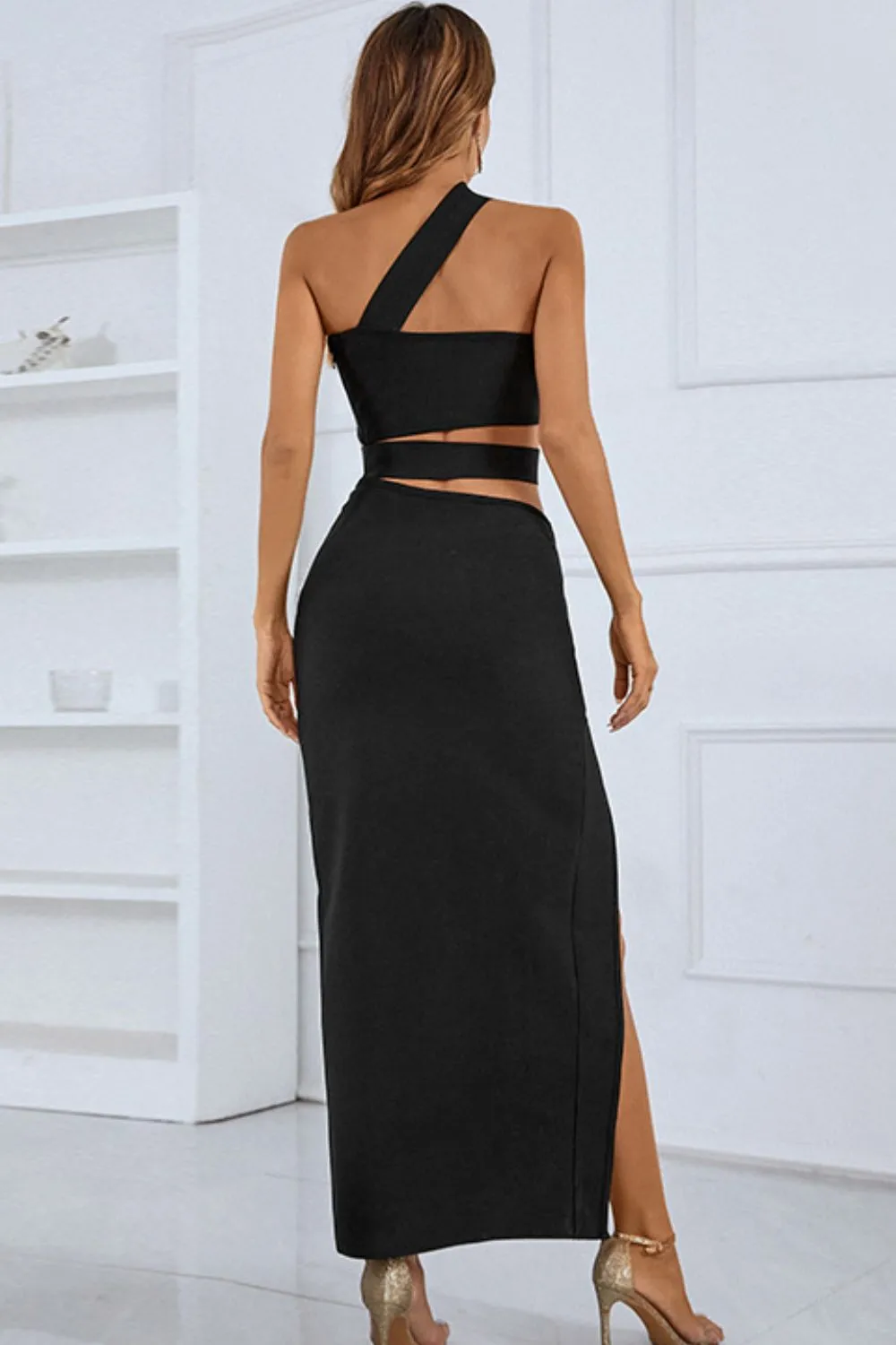 I Never Want Summer To End One-Shoulder Cutout Front Split Maxi Dress