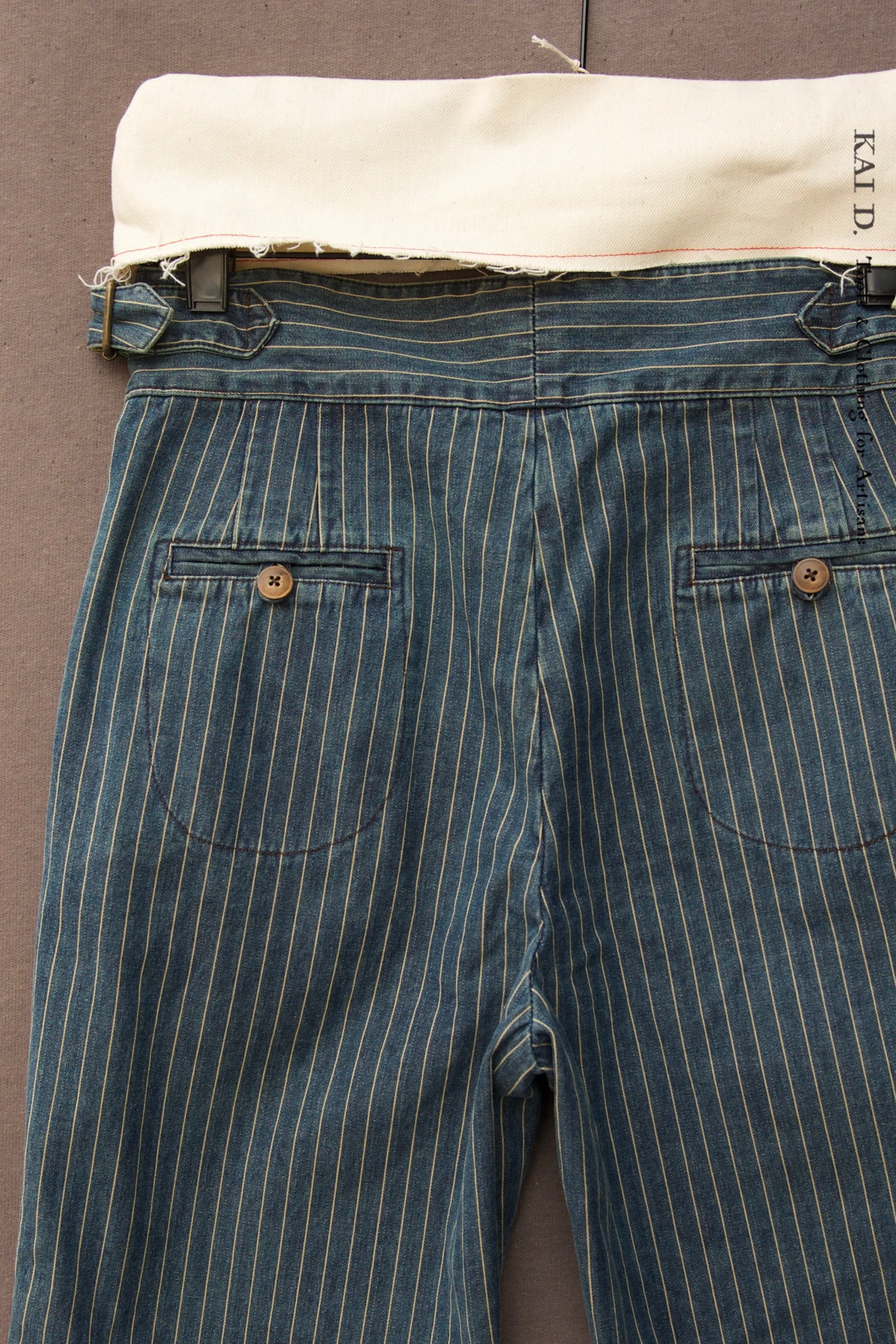 Isa Belted Pants - Japanese Wabash Stripe - S, M, L