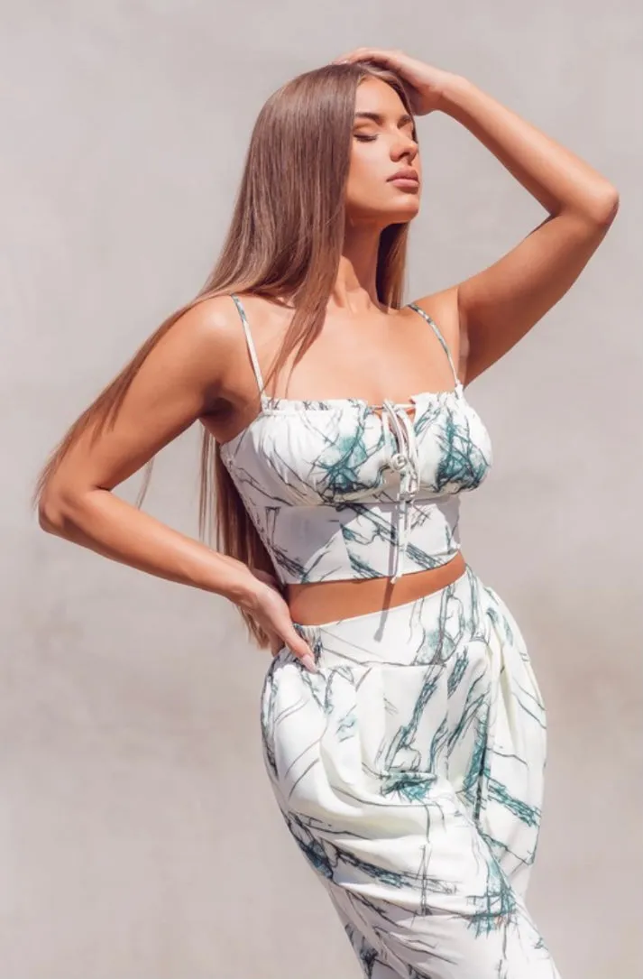 Ivory Tube Top & Cigarette Pants Set