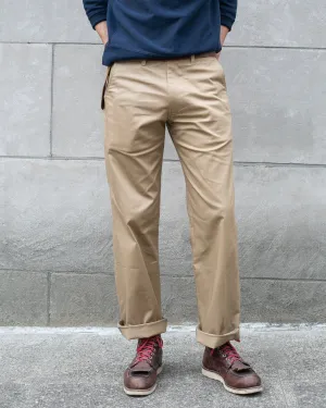 Kiriko Original Officer Trousers, 7.5 oz. Stretch Twill Chino - Khaki