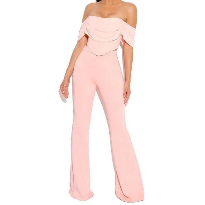 KittenAlarm - Ettie Off Shoulder Top & High Waist Pants Set