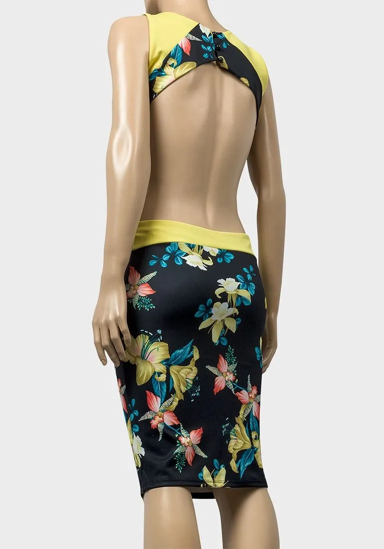 Ladies Cut Out Back Bodycon Dress