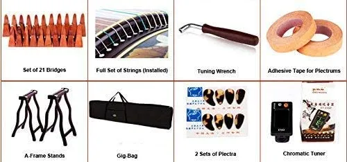LANDTOM Dragon and Phoenix  Rosewood with Pear Flower Picture Guzheng (163cm) for Adults/Children/Senior/Intermediate/Beginner（N0.TS 613）